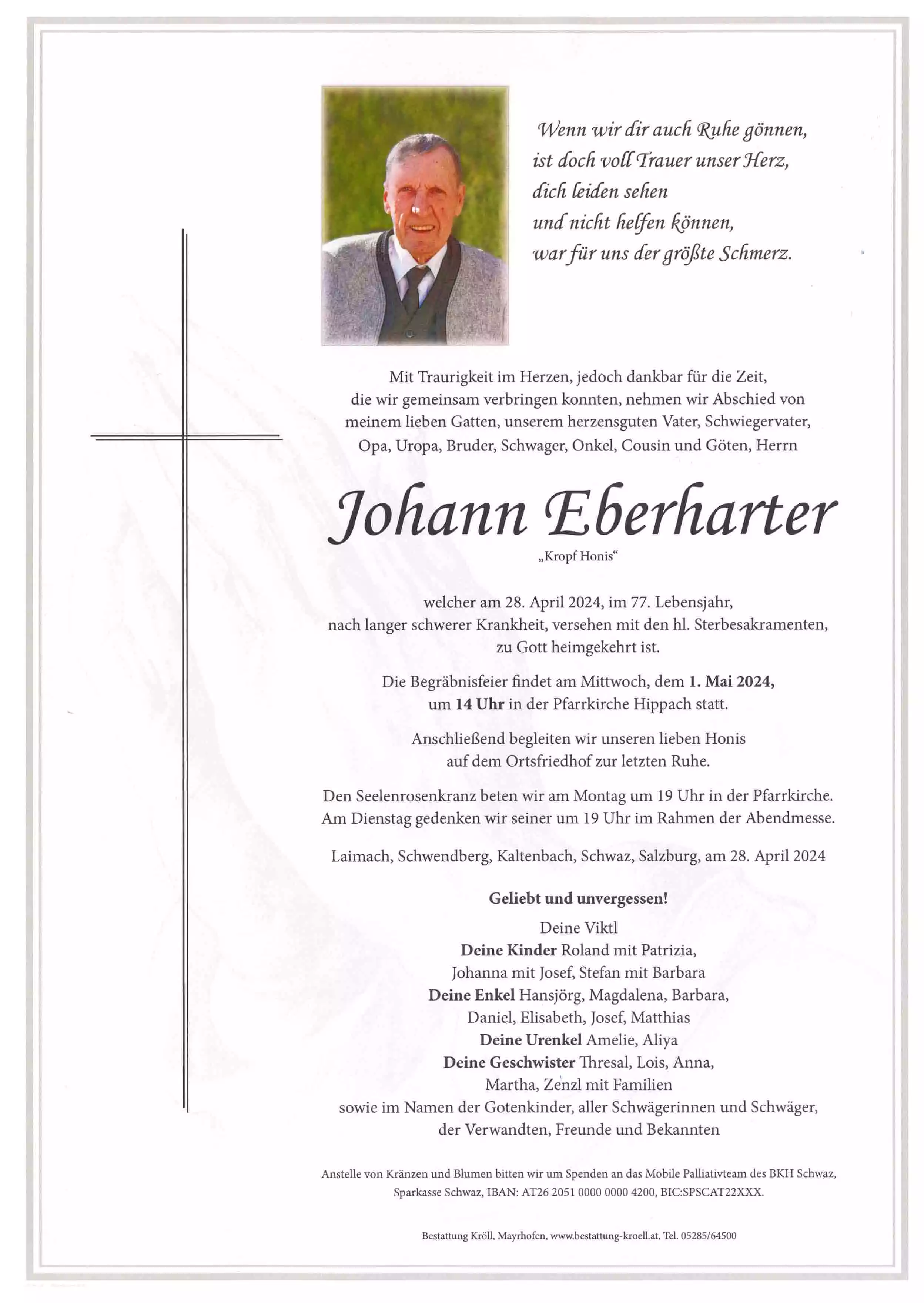 Parte von Johann Eberharter